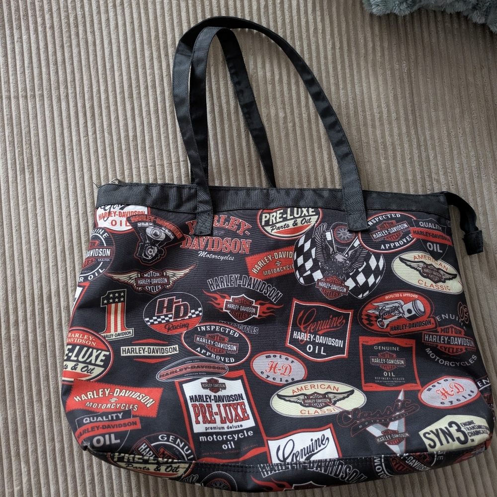 Vintage Harley-Davidson Multicolor Logo Tote Bag